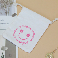 Pochette en coton recyclable écologique personnalisée sac à cordon multicolore pour le stockage personnalisé avec logo imprimé