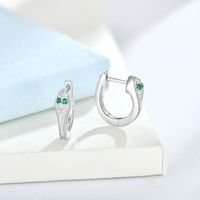 Boucles d'oreilles créoles serpent tendance pour femme en argent sterling 925, plaqué rhodium fin, zircone cubique, motif animal, vente en gros OEM ODM