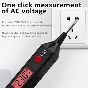 Temassız voltmetre aralık AC 12 ~ 300V nötr ve canlı hat test cihazı elektrik test cihazı ile bir açıklama Alar - Product Image 4