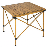 Table pliante d'extérieur en aluminium Whitsunday, hauteur réglable de 20,4 à 25,6 pouces, table de camping portable pour 4 personnes, table de pique-nique, mobilier d'extérieur