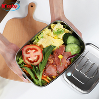 Boîte à lunch étanche Nicety pour adultes, contenants alimentaires en acier inoxydable hermétiques pour le bento en plein air, poignée pliable