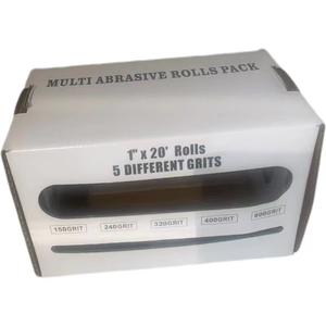 Paquete de Rollos Abrasivos Múltiples de 1 x 20 Pies, 5 Granos, Papel de Lija de Alúmina para Madera y Ferretería - Product Image 1