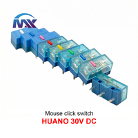 Micro-interrupteur de souris HUANO, bouton à coque transparente, 30VDC 0.05A, 80 millions de cycles de vie, souris d'ordinateur
