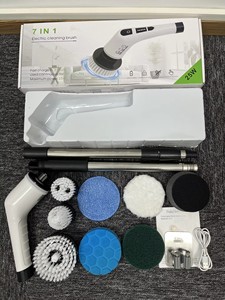 Spazzola Elettrica Senza Fili 360° per Pulizia Bagno Impermeabile con Manico Lungo e 7 Testine di Ricambio in Plastica per <span class=keywords><strong>Vasca</strong></span> e Doccia - Product Image 5