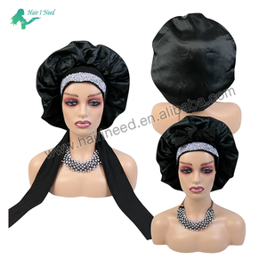 Vente en gros de bonnets avec logo personnalisé <span class=keywords><strong>bonnet</strong></span> de cravate en satin de soie pour tresse de cheveux <span class=keywords><strong>bonnet</strong></span> de tresse avec strass - Product Image 3