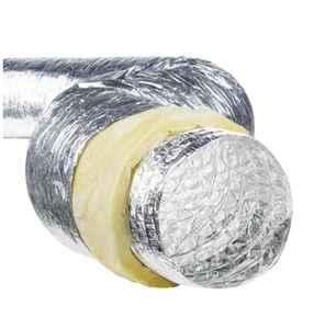 Ducto Flexible de Aluminio con Aislamiento de Lana de Vidrio, Tubo de Ventilación HVAC Redondo - Product Image 1