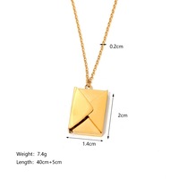 YW acier inoxydable Couple lettre enveloppe coeur médaillon pendentif collier ouverture fermeture livre charme clavicule chaîne femmes bijoux
