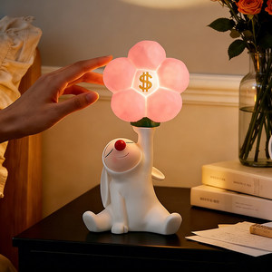Adorable Veilleuse Lapin avec Oreilles qui bougent, petite lampe de chevet pour chambre de fille, cadeau d'anniversaire ou de pendaison de crémaillère, ornement décoratif - Product Image 2