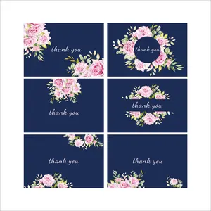 Pop up çiçekler 4X6 teşekkür kartları için Logo ile özel küçük İşletme, özel kağıt tebrik hediye kartı baskı