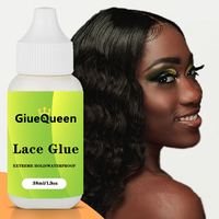 Colle pour perruque Lace Wig 38ml imperméable pour perruque Lace Front/Toupee/Fermeture/Extension de cheveux et dissolvant Colle adhésive super collante