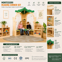 Étagère en bois Montessori en forme de maison d'arbre pour la lecture, mobilier pour la maternelle, la garderie et la crèche, design d'angle de lecture pour salle de classe