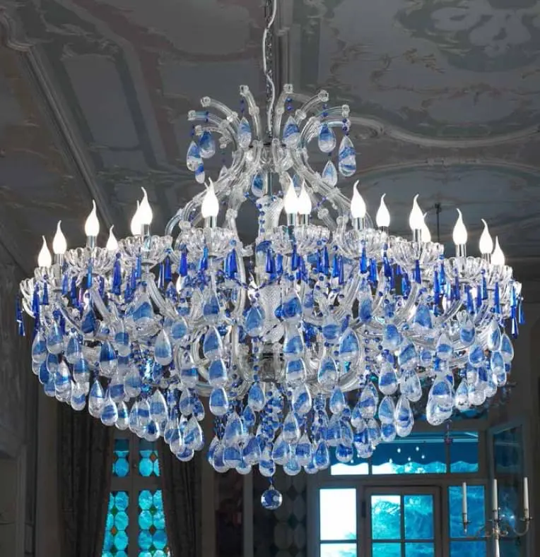 Lampe suspendue en porcelaine au style marocain, lustre noir, boules de cristal, luminaire décoratif d'intérieur
