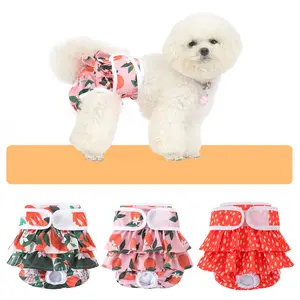 S - 2XL Dog Diaper Dress 1 Piece Female Pet Wrap Romper Bodysuit Overall