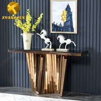 Ensembles de meubles de salon, table de couloir de luxe avec plateau en verre, console moderne avec miroir à vendre CT019
