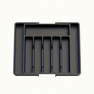 Organisateur de tiroir à couverts pliable multifonctionnel réglable en plastique pour rangement de couverts et ustensiles de cuisine - Product Image 1