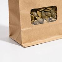 Sacs refermables en kraft avec fenêtre transparente mate, réutilisables, pour le stockage alimentaire (sucre ou autres aliments)