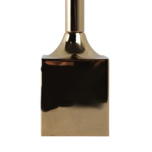 Tavolino Artistico in Vetro con Accento Geode, Base Dorata e Piano Rotondo per Piccoli Spazi - Product Image 5