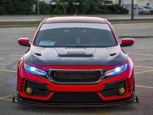 ฝากระโปรงหน้าคาร์บอนไฟเบอร์อีพ็อกซี่ สำหรับ Type R FK8 VRSAR1 ปี 2017 ขึ้นไป แบบ Bolt-On (5 ประตู) พร้อมน็อต - Product Image 1