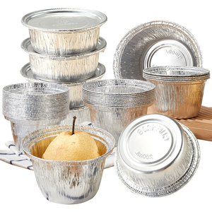 Contenant alimentaire jetable écologique <span class=keywords><strong>en</strong></span> <span class=keywords><strong>aluminium</strong></span> et PVC, bol à riz 130 ml, rond, pour emporter - Product Image 1