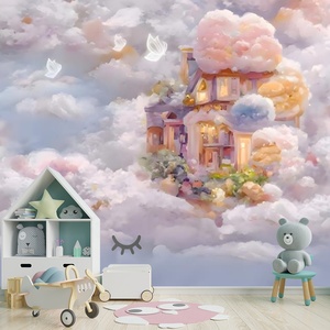 Carta da Parati 3D Moderna con Motivo Floreale Impermeabile, Effetto Castello da Sogno, Facile da Applicare, Colorata, per <span class=keywords><strong>Soggiorno</strong></span>, Camera da Letto e Casa - Product Image 5