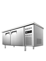 Table de préparation réfrigérée à dégivrage automatique, 2 portes, 8 bacs, refroidissement par ventilateur, en acier inoxydable 304, pour cuisine commerciale et restaurant
