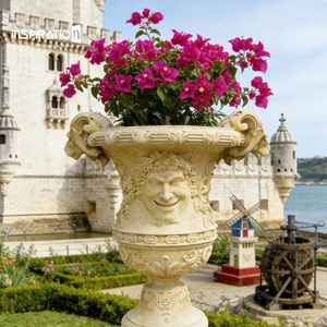 Vase <span class=keywords><strong>en</strong></span> grès artificiel décoratif pour serre botanique, pot <span class=keywords><strong>de</strong></span> fleurs classique <span class=keywords><strong>en</strong></span> <span class=keywords><strong>pierre</strong></span> synthétique - Product Image 1