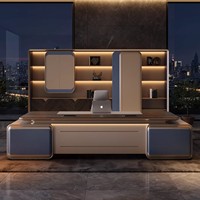 Scrivania Direzionale a L di Lusso Moderna per CEO/Manager con Funzione Elettrica