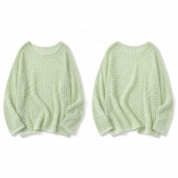 Pull en maille ajouré pour femme, manches chauve-souris, coupe ample et oversize, manches longues, style bohème, printemps-été