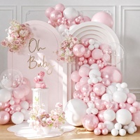 Kit de guirlande de ballons en latex rose et blanc pour la Saint-Valentin, Halloween, Pâques, Noël, anniversaire, mariage, baby shower, anniversaire de mariage, arche de ballons