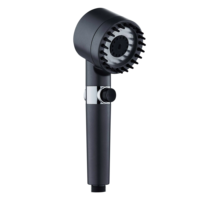 Pomme de douche pressurisée réglable à 4 fonctions Brosse de massage Accessoires puissants pour robinet de salle de bain Réglable à 4 fonctions