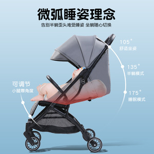 Cochecito para Bebé Hebao HP-718 de 4 Ruedas, Ligero, Reclinable, Plegable, con Amortiguación, para 0-3 Años, Azul Serenity, Gris Morandi - Product Image 2