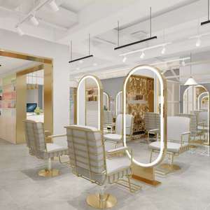 Support de miroir pour salon de coiffure - dédié aux salons de coiffure. Miroir double face sur pied pour salons de coiffure. Miroir LED. - Product Image 3