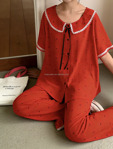 Pigiama Estivo in Cotone per Donne, Maniche Corte, Stile Coreano, Comodo e Traspirante con Stampa alla Moda - Product Image 5