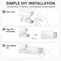 Vanne thermostatique de radiateur Tuya Zigbee contrôlée par smartphone pour système de chauffage de l'eau domestique
