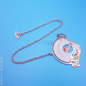 Marcapáginas de Metal Personalizado con Cadena, Imitación Oro Rosa, 55 mm, Colores Variados, Artículo Promocional de Papelería - Product Image 2