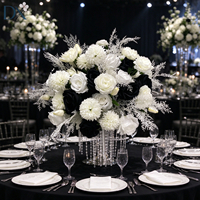 Boule de fleurs artificielles en soie noire et blanche, rose et chrysanthème, 70 cm, pour décoration florale de mariage et événements