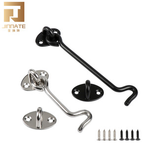 JINNATE Stainless Steel Window Hook JNT-60 Black And Silver Door Window Hardware Eye Slip Hook For Home Use - Product Image 1