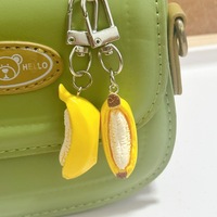 Gantungan Kunci Pisang Simulasi Grosir Pabrik, Liontin Buah Resin 3D, Model Makanan Lucu, Gantungan Tas, Cincin Kunci untuk Dekorasi Ransel, Hadiah