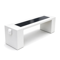 Banc solaire intelligent en acier galvanisé pour l'extérieur avec chargeur sans fil et point d'accès Wi-Fi pour les communautés résidentielles