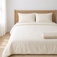 Parure de draps en coton percale 100 % tissé, moderne, ivoire, confortable, écologique, antistatique, 300 fils, pour hôtels et usage domestique (vente en gros)