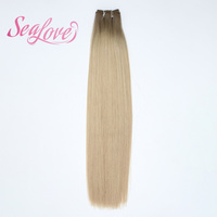 Extensions de cheveux à double trame volume, blondes, trame cousue à la machine, extensions de cheveux humains Remy en vrac