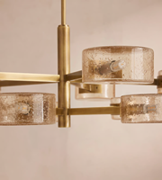 Lustre suspendu en fer et cristal LED de luxe au design spécial avec fonction de gradation pour mariages et cuisines