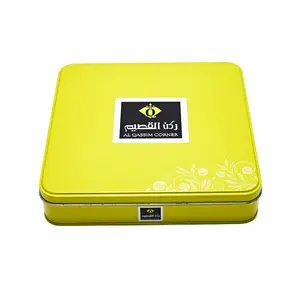 Square Gift Tin Case Tinplate Metal Tin Box for Chocolate Candy Biscuit