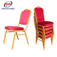 Chaises d'Hôtel, de Banquet et de Mariage en Métal Doré, Fer et Acier, Empilables, Modernes, de Luxe et Élegantes, pour la Location en Gros