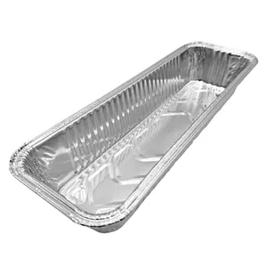 Disposable Takeout Pans Aluminum Foil Food Container With Lid To Go Food Package Rectangle Foil Tray