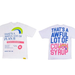 Camiseta Gráfica Oversize para Hombre con Parodia de Plan <span class=keywords><strong>B</strong></span>, Estampado de Etiqueta Farmacéutica Blanca, Estilo Pop Art, Streetwear, Hip Hop, Algodón - Product Image 5