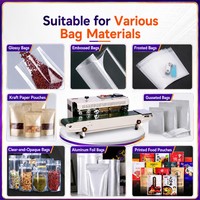 Machine de scellage automatique à bande continue avec imprimante de date pour sachets de snacks, pain, café, thé et sacs en plastique