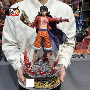 37CM Cartoon Ones Pieced Anime Singe D Luffy <span class=keywords><strong>Figurine</strong></span> <span class=keywords><strong>Sakura</strong></span> 2 Têtes Statue Gk Pvc Collection Modèle Décoration Ornement Jouet - Product Image 1