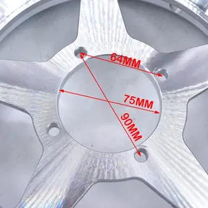 Rines 2.50-10 de 10 Pulgadas, Rin de Aleación de Aluminio para Motocicleta Pequeña Pinturicchio de 4 Orificios, Delantero o Trasero, para Motocicleta Monkey - Product Image 3