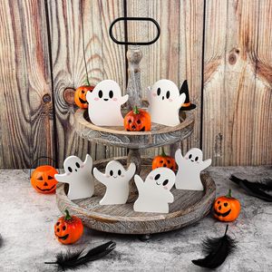 Soporte decorativo de madera con forma de fantasma de Halloween para decoración de fiestas en interiores - Product Image 1
